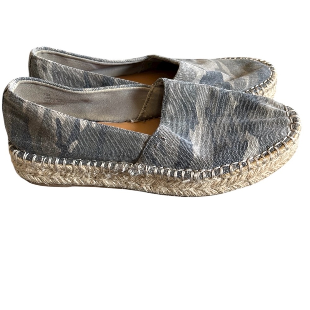 Splendid Laney Camo Print Platform Espadrilles 9.5 Canvas Upper Olive Green